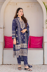 Roop Rang Stitched Collection By AL Harir Apparel D-30 Royal Blue