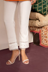 Trendy Bottoms by Amna Khadija Vol 02 SEQ Bosky Trouser White