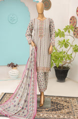 Oswah Women Embroidered Lawn Stitched Collection Vol 07 D-2434K Cream