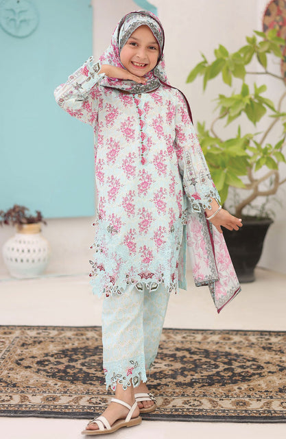Shifa Girls Lawn Embroidered Collection Vol 07 D-2435K Floral