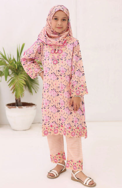 Shifa Girls Lawn Embroidered Collection Vol 07 D-2437K Pink