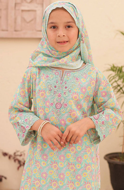 Shifa Kids Embroidered Lawn Stitched Collection Vol 04 SH 2420 K FLORAL