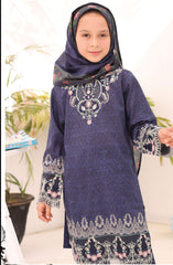 Shifa Girls Summer Lawn Embroidered Collection Vol 06 D-SH 2430 K  Navy