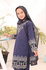 Shifa Girls Summer Lawn Embroidered Collection Vol 06 D-SH 2430 K  Navy