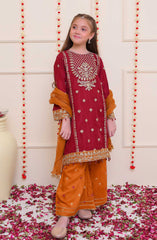 Shanzey Shehnai Girls Pret Formal Collection D-3205 Maroon