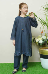 Shanzey Whimsical Winters Embroidered Khaddar Collection D-3101 Navy Blue 1