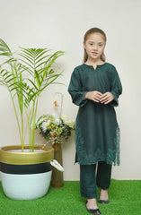 Shanzey Whimsical Winters Embroidered Khaddar Collection D-3104 Bottle Green