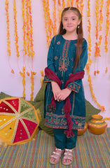 Shanzey Mehendi Magic Formal Pret Collection D-3305 Teal Blue