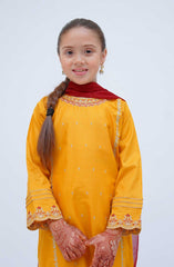 Shanzey Kirnain Festive Embroidered Cotton Collection D-3602 Mustard