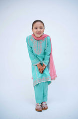 Shanzey Kirnain Festive Embroidered Cotton Collection D-3605 Sky Blue