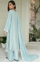 Embroidered Karandi Collection with Embroidered Chiffon Dupatta by Marjjan D-101 (ICE BLUE)