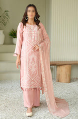 Embroidered Karandi Collection with Embroidered Chiffon Dupatta by Marjjan D-101 (PINK)