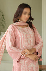 Embroidered Karandi Collection with Embroidered Chiffon Dupatta by Marjjan D-101 (PINK)