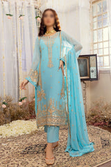 Merakish Unstitched Luxury Formal Collection 2023 Sky Blue