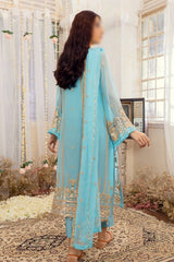 Merakish Unstitched Luxury Formal Collection 2023 Sky Blue