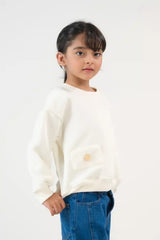 Sprinkles Kids Winter Collection Sweatshirt With Flap- Cream White