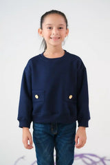 Sprinkles Kids Winter Collection Sweatshirt With Flap – Navy Blue