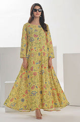 Nazmina Floret Luxury Swiss Lawn Collection 2 Pc D-06 Yellow Floral