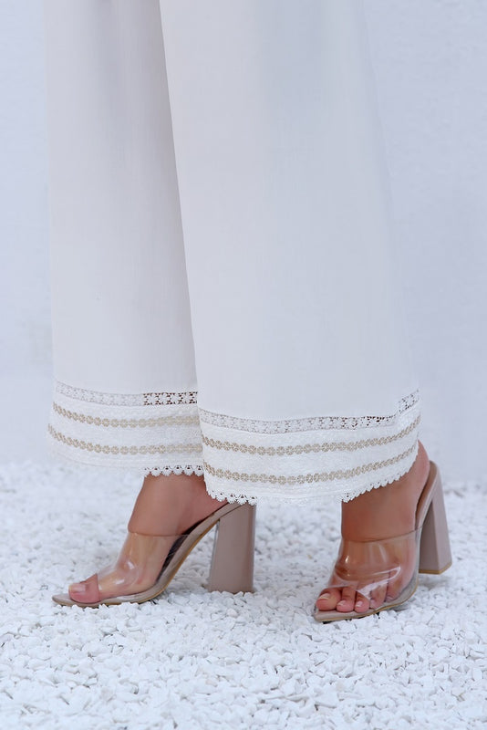 Fancy Culottes by Amna Khadija Trouser White