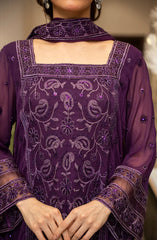 Zouj Ensembles Unstitched Chiffon Edit 25 D-08 Violet Viel