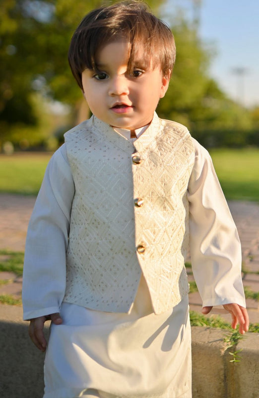 Exclusive WasitCoat with Shalwar Kameez Collection By Hassan Jee WKS 024