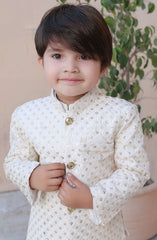 Exclusive Prince Coat Collection By Hassan Jee D-p15 White Prince coat