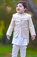 Exclusive Prince Coat Collection By Hassan Jee D-p15 White Prince coat