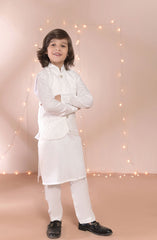 Exclusive 14th August Collection By Hassan Jee White waistcoat Suit D-V29