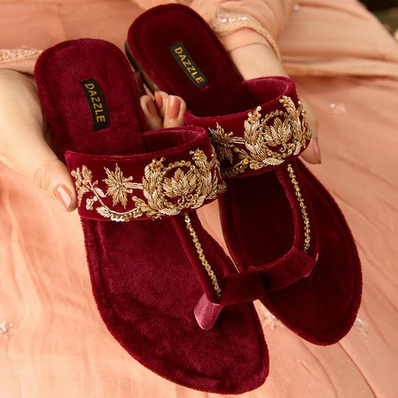 Dazzle By Sarah Heera Kolapuri Collection YAQOOT (MAROON)