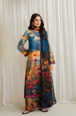 Zarif Printed Georgette Silk Collection 2024 D-04 OCEAN