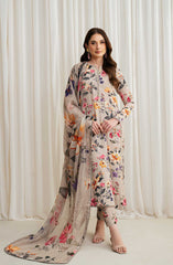 Zarif Printed Georgette Silk Collection 2024 D-05 BEIGE