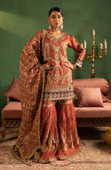 Tabeer Luxury Formal Collection By Diara Couture D-UA-01 RUST ZONAISHA