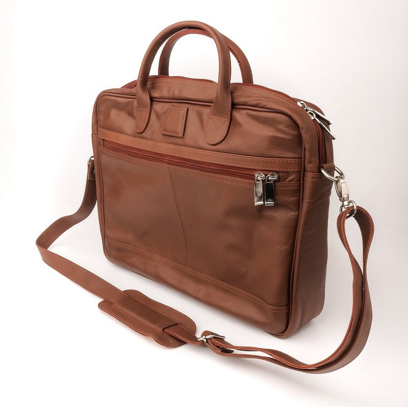 Leather Backpacks By JILD Executive Leather Laptop Bag-Tan