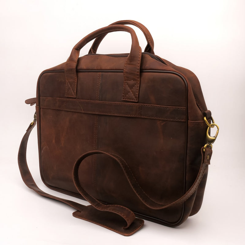 Leather Backpacks By JILD Everyday Companion Leather Laptop Bag-Vintage 2 Tone