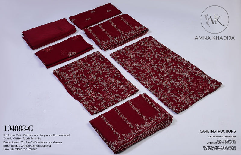 Crinkle Chiffon Collection by Amna Khadija 104888 C