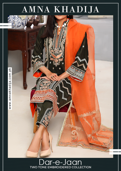 DAR-E-JAN TWO TONE EMB COLLECTION D-05
