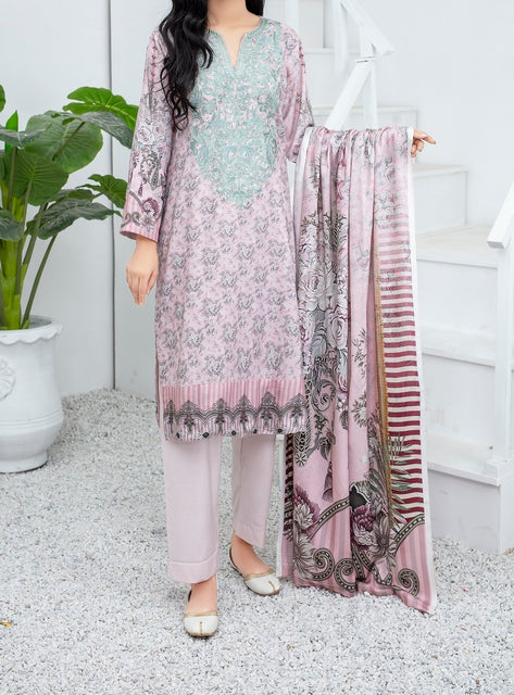 Ghazal Digital Embroidered Wool Collection by Amna khadija AGD 05