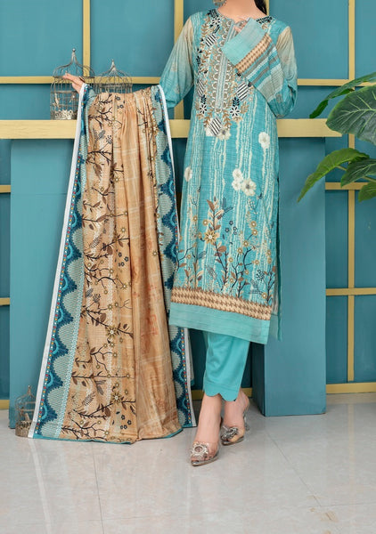 Saarya Digital Jacquard Linen with Embroidery by Amna khadija ASD 2010
