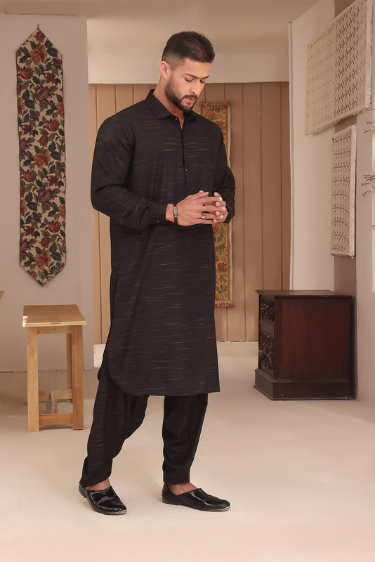 TGM Kameez Shalwar Suit Eid Collection Black Chaser