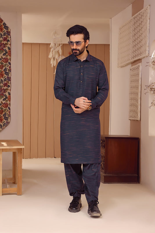 TGM Kameez Shalwar Suit Eid Collection Blue Bonnet