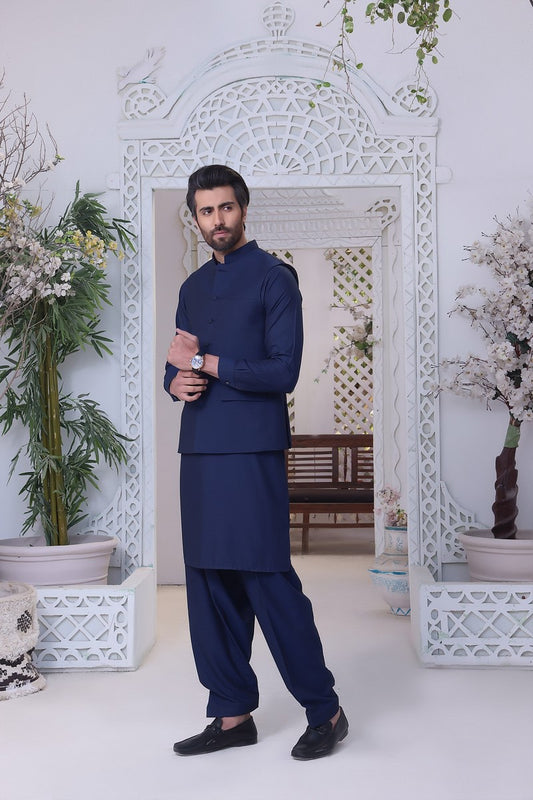 TGM Waist Coats 3 pcs Collection New VOL Blue Munsell
