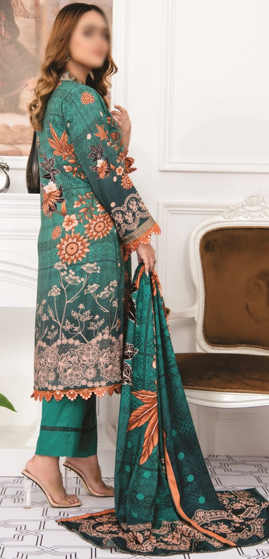 Amna Khadija Creation Digital Printed and Embroidered Linen Collection CDP 03