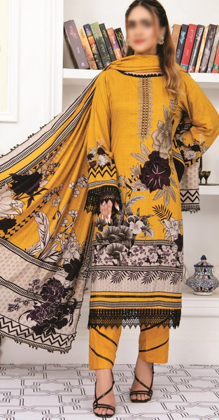 Amna Khadija Creation Digital Printed and Embroidered Linen Collection CDP 08