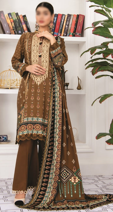 Amna Khadija Creation Digital Printed and Embroidered Linen Collection CDP 09