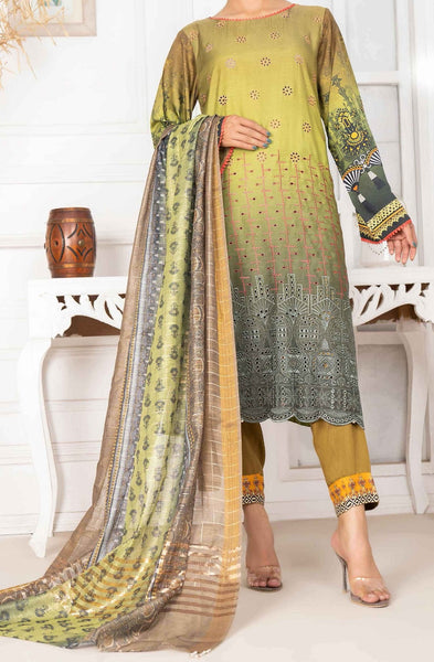 Amna Khadija Chandni Viscose Digital Printed with Schiffly Embroidery Collection CVD 02