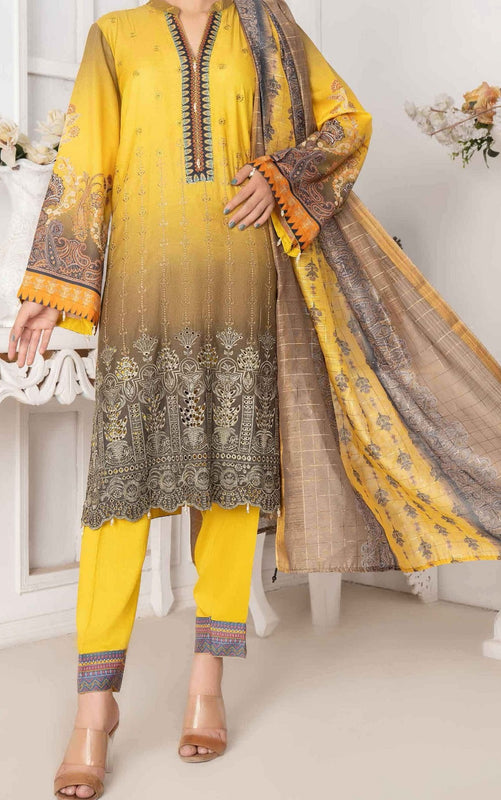 Amna Khadija Chandni Viscose Digital Printed with Schiffly Embroidery Collection CVD 06