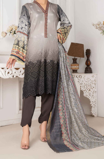 Amna Khadija Chandni Viscose Digital Printed with Schiffly Embroidery Collection CVD 07
