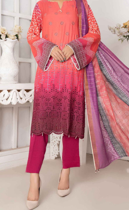 Amna Khadija Chandni Viscose Digital Printed with Schiffly Embroidery Collection CVD 08