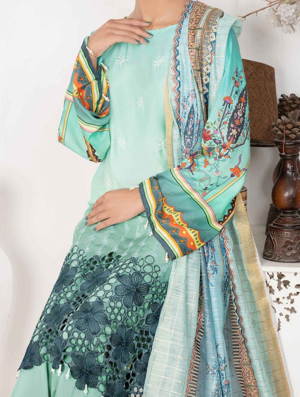 Amna Khadija Chandni Viscose Digital Printed with Schiffly Embroidery Collection CVD 10