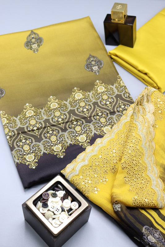 Amna Khadija Shamoze Print's with Chantelle Dupatta D 02